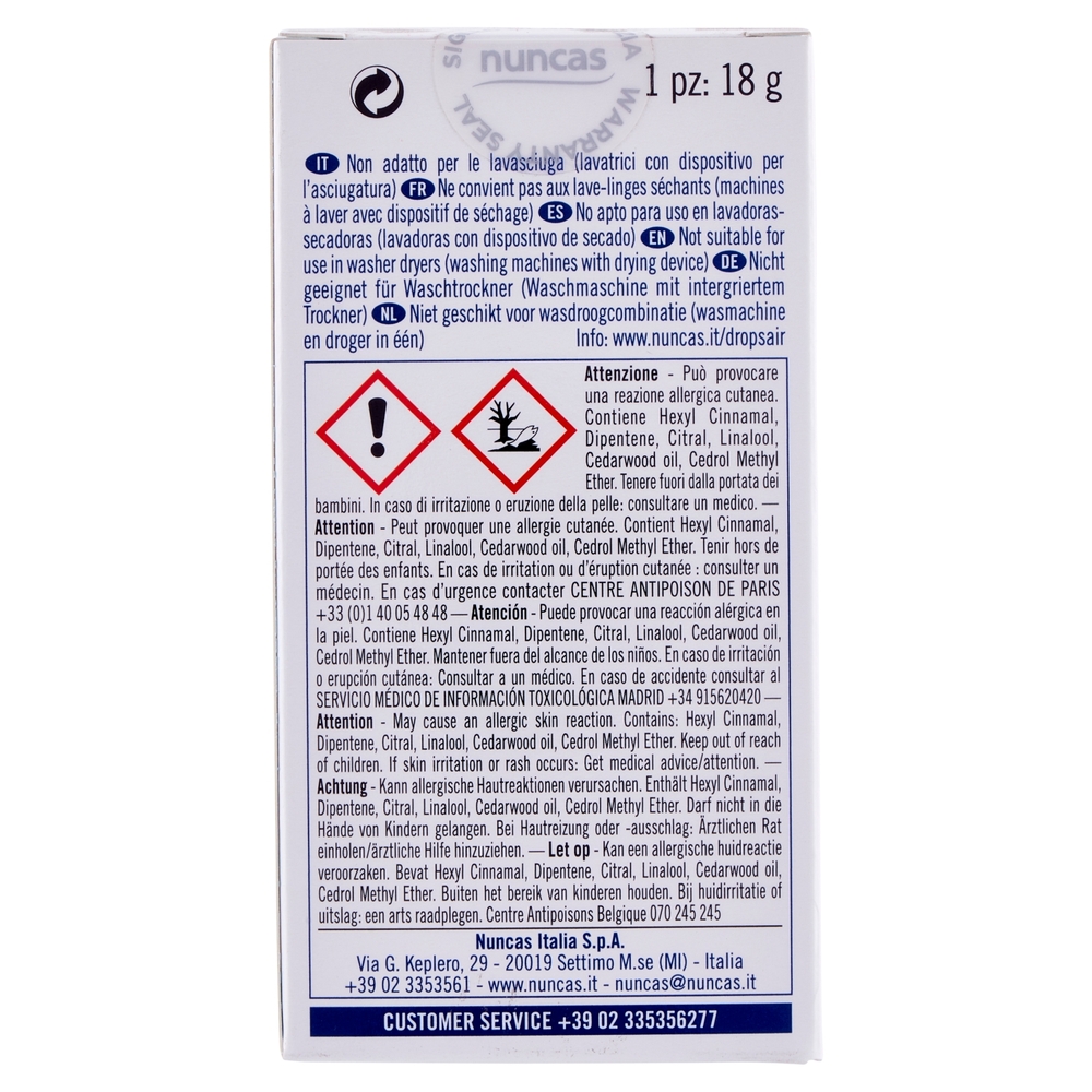 nuncas Drops air Profumatore per Asciugatrice Resort 18 g